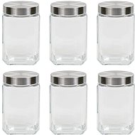 Food Jars with Silver Lid 6 pcs 1700ml - Storage Jar