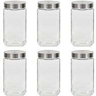 Food Jars with Silver Lid 6 pcs 2100ml - Storage Jar