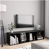 Knihovna/TV skříňka černá 143×30×36 cm - Knihovna