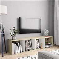Knihovna/TV skříňka bílá a dub sonoma 143×30×36 cm - Knihovna