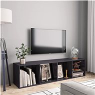 Knihovna/TV skříňka šedá s vysokým leskem 143×30×36 cm - Knihovna