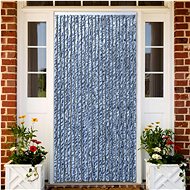 Insect curtain blue, white and silver 90×220 cm Chenille 284274 - Drape