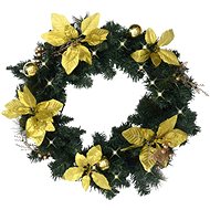 Christmas wreath with LED lights green 60 cm PVC 320974 - Artificial Flower