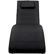 Lounger with cushion black faux leather - Lounge