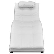 Lounger with cushion white faux leather - Lounge