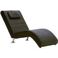 Lounger with cushion brown faux leather - Lounge