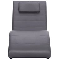 Lounger with cushion grey faux leather - Lounge