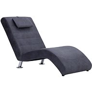 Lounger with cushion grey faux brushed leather - Lounge