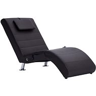 Massage lounger with cushion brown artificial leather - Lounge