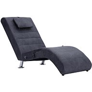 Massage lounger with cushion grey faux brushed leather - Lounge
