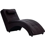 Lounger with cushion brown faux leather - Lounge