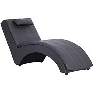 Lounger with cushion grey faux leather - Lounge