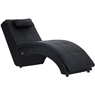 Massage lounger with cushion brown artificial leather - Lounge