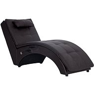 Massage lounger with cushion brown artificial leather - Lounge