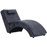 Massage lounger with cushion grey faux brushed leather - Lounge