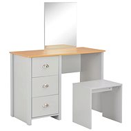 Dressing table with mirror and stool grey 104×45×131 cm 283744 - Dressing Table