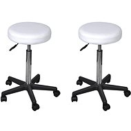 Office chairs 2 pcs white 35,5×98 cm artificial leather 277175 - Stool