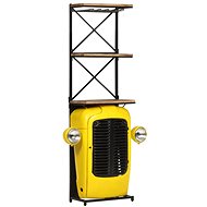 Wine Rack Tractor Yellow 49×31×170cm Solid Mango Tree 320488 - Wine Stand