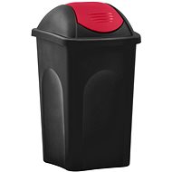 Waste Bin with Hinged Lid 60 L Black-red 147322 - Rubbish Bin