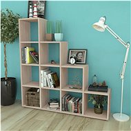 Stepped bookcase / display shelf, 142 cm, oak 242551 - Bookshelf