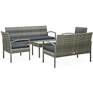 5-piece garden sofa set with cushions polyrattan grey 45790 - Garden Furniture