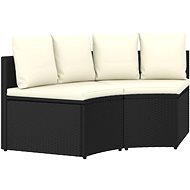 2-piece garden sofa set with cushions polyrattan black 310464 - Garden Furniture