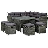 6-piece garden sofa set with cushions polyrattan grey 315231 - Garden Furniture