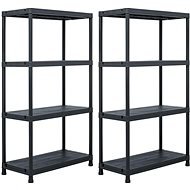 Storage racks 2 pcs black 60×30×138 cm plastic 276251 - Shelf