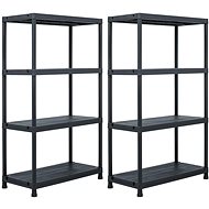 Storage racks 2 pcs black 200 kg 80×40×138 cm plastic 276259 - Shelving Unit
