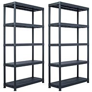 Storage racks 2 pcs black 250 kg 80×40×180 cm plastic 276260 - Shelf