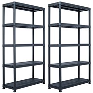 Storage racks 2 pcs black 500 kg 100×40×180 cm plastic 276261 - Shelving Unit