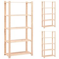 Shelves 5 shelves 3 pcs 80×38×170 cm solid pine 250 kg 3051114 - Shelving Unit