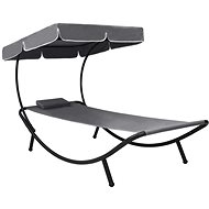 Garden bed with canopy and cushion grey 48079 - Garden Bed