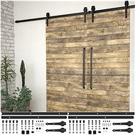 Sliding door accessory sets 2 pcs 200 cm steel black 3059839 - Door Fittings