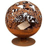 Esschert Design Laser carved fire pit floral pattern rusty FF294 - Fireplace