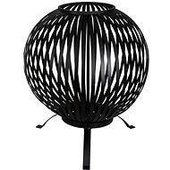 Esschert Design Fire basket round stripes black carbon steel FF400 - Fireplace