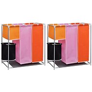 Laundry sorting basket 3 bags 2 pcs with textile basket 3051492 - Bathroom Set