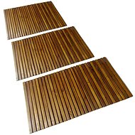 Bathroom mat 3 pcs 80×50 cm acacia wood 271769 - Bath Mat