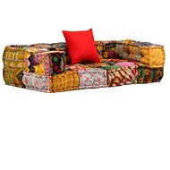 2-Seater Modular Pouffe Patchwork Textile 244987 - Bean Bag