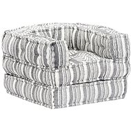 Modular Pouffe Grey Striped Textile 249415 - Bean Bag