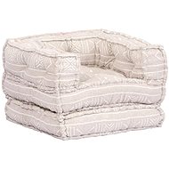 1-seater Modular Pouffe Beige Textile 249416 - Bean Bag