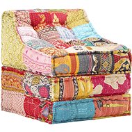 Modular Pouffe Patchwork Textile 287712 - Bean Bag