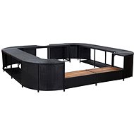 Square whirlpool surround black 268×268×55 cm polyrattan 310063 - Jacuzzi Accessories