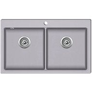 Fitted Kitchen Sink with Double Basin Granite Grey - Granite Sink