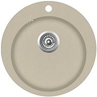 Granite Kitchen Sink Single Basin, Round, Beige - Granite Sink