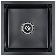 Handmade Kitchen Sink with Strainer, Black Stainless-steel - Stainless Steel Sink
