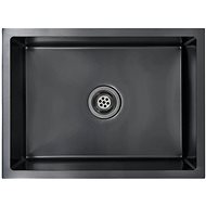Handmade Kitchen Sink with Strainer, Black Stainless-steel - Stainless Steel Sink