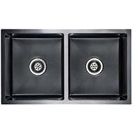 Handmade Kitchen Sink with Strainer, Black Stainless-steel - Stainless Steel Sink