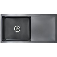 Handmade Kitchen Sink with Strainer, Black Stainless-steel - Stainless Steel Sink