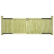 Garden gate 2-leaf impregnated pine 300×100 cm 45339 - Gate